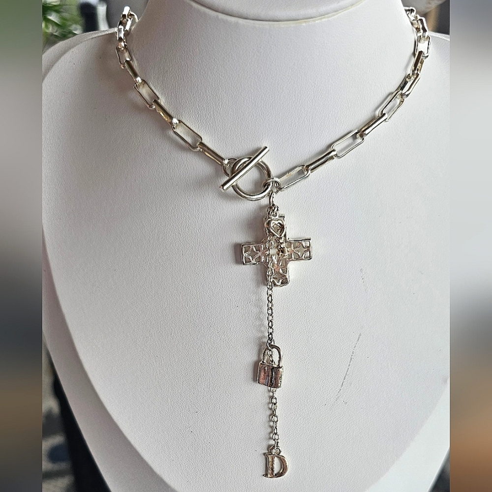Sterling Paperclip Link Charm Necklace